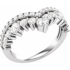 14K White Gold 1 CTW Lab-Grown Diamond Contour Band