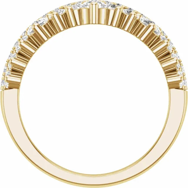 14K Yellow Gold 1 CTW Lab-Grown Diamond Contour Band
