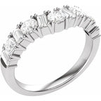 14K White Gold 1 CTW Lab-Grown Diamond Contour Band