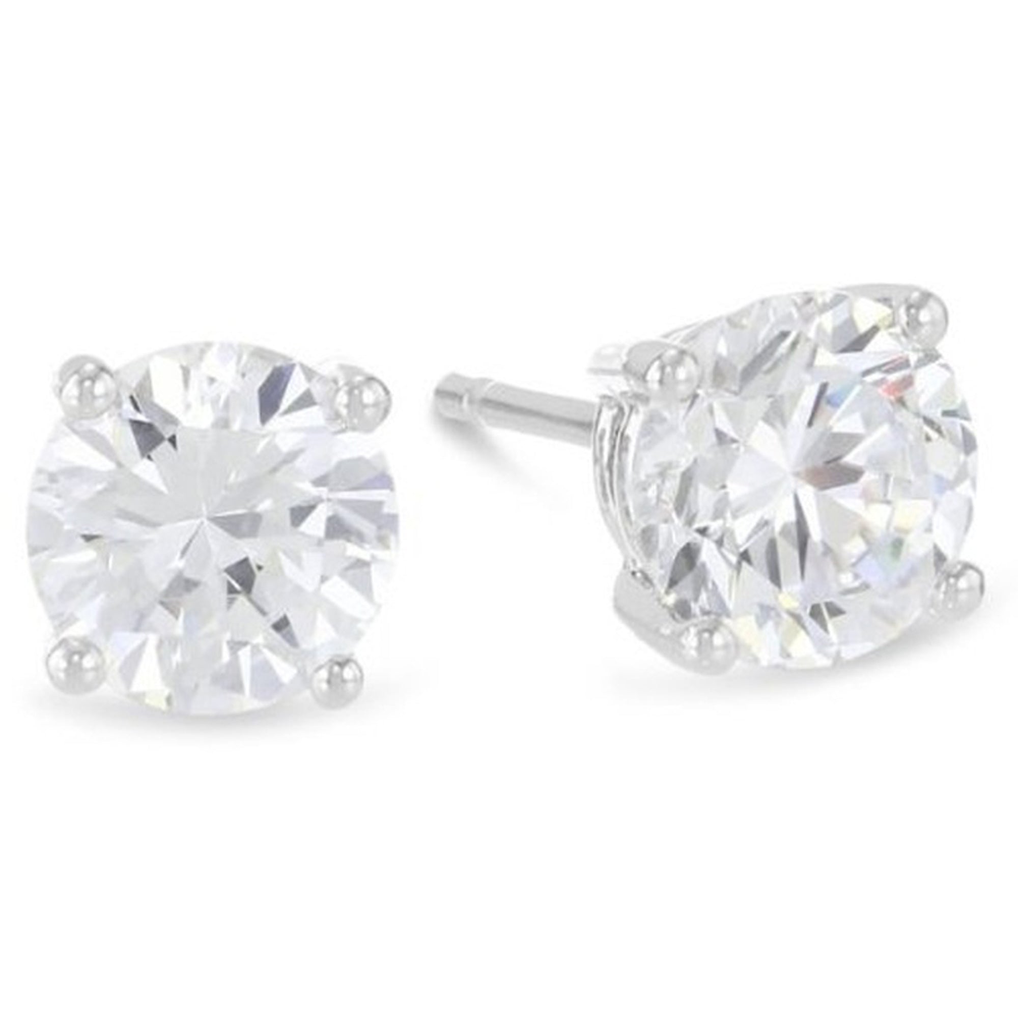 DiamondX 14k White Gold 1/4 Carat Solitaire Created White Diamond Stud Earrings (G-H, SI)