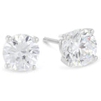 14k White Gold 1/2 Carat Solitaire Genuine White Diamond Stud Earrings (D-E, SI)