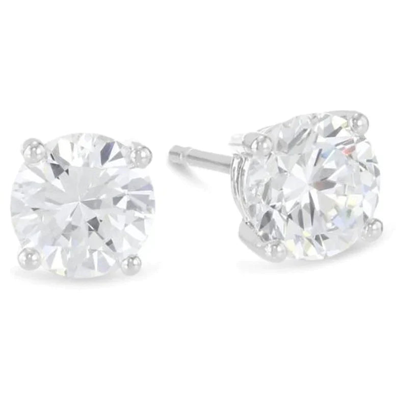 DiamondX 14k White Gold 1/2Ct Solitaire Round Created White Diamond (G-H, I1) Stud Earrings