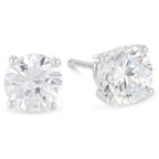 14k White Gold 1/2 Carat Created White Diamond Round Stud Earrings (SI1) 4 Prong Setting by DiamondX