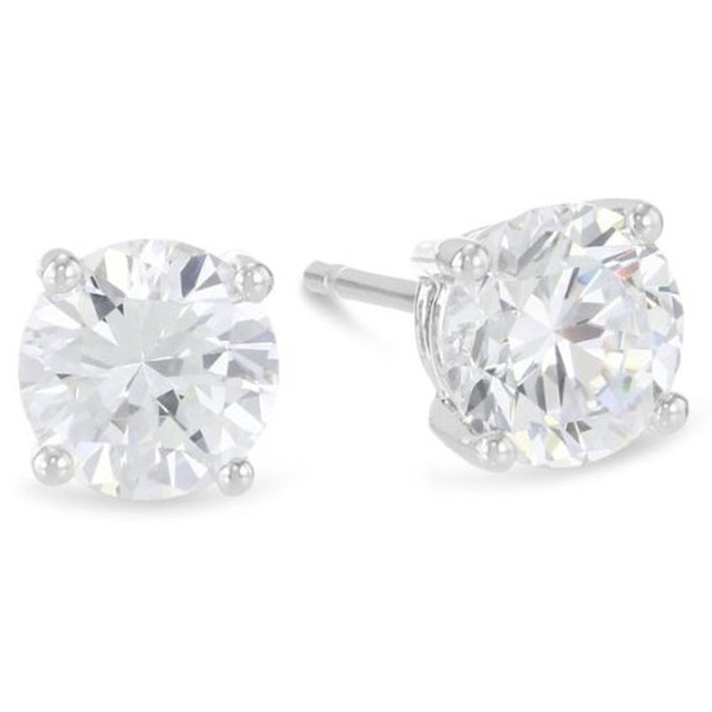 DiamondX 14k White Gold 1/4Ct Solitaire Round Created White Diamond (G-H, I1) Stud Earrings