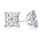 DiamondX 14K White Gold 1 Carat Princess Created Diamond Solitaire Stud Earrings