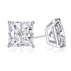 DiamondX 14k White Gold 1/2Ct Solitaire Princess Created White Diamond (G-H, I1) Stud Earrings
