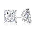 DiamondX 18K White Gold 1/2 Carat Princess Moissanite Stud Earrings