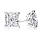 DiamondX 14k White Gold 1/4Ct Solitaire Princess Created White Diamond (G-H, I1) Stud Earrings