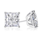 DiamondX 18K White Gold 1 Carat Created Princess Sapphire Birthstone Stud Earrings All Colors Plated