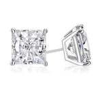 14k White Gold 1/4 Carat Created White Diamond Princess Stud Earrings (SI1) 4 Prong Setting by DiamondX