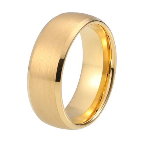 DiamondX 8mm Tungsten Gold Brushed Ring Wedding Band For Men & Women