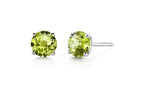 DiamondX 18K White Gold 1 Carat Created Round Sapphire Birthstone Stud Earrings All Colors Plated