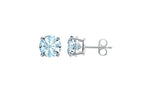 DiamondX 18K White Gold 1 Carat Created Round Sapphire Birthstone Stud Earrings All Colors Plated