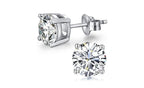 18k White Gold Plated Created White Sapphire 4Ct Round Stud Earrings