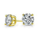 DiamondX 14k Yellow Gold 1/4 Ct Round Created Diamond Stud Earrings