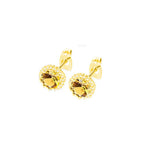 DiamondX 18k Yellow Gold 1 Carat Created Halo Round Sapphire Birthstone Stud Earrings All Colors Plated