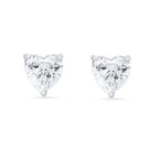 DiamondX 14k White Gold Push Back Heart Created White Sapphire Stud Earrings 4mm