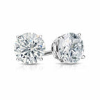 DiamondX 14k White Gold Push Back Round Created Diamond Stud Earrings 4mm