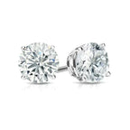 DiamondX 14k White, Yellow, Rose Solid Gold 1/4 Carat Round Created Diamond 4 Prong Solitaire Stud Earrings 4mm