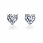 DiamondX 14k White Gold Push Back Heart Created Diamond Stud Earrings 4mm