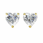 DiamondX 14k Yellow Gold Push Back Heart Created Diamond Stud Earrings 4mm