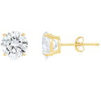 DiamondX 14k White and Yellow Gold 1/4 Carat Round Genuine Diamond 4 Prong Solitaire Stud Earrings 4mm
