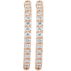 14K Rose Gold 2 CTW Natural Diamond Inside-Outside Hinged Hoop Earrings