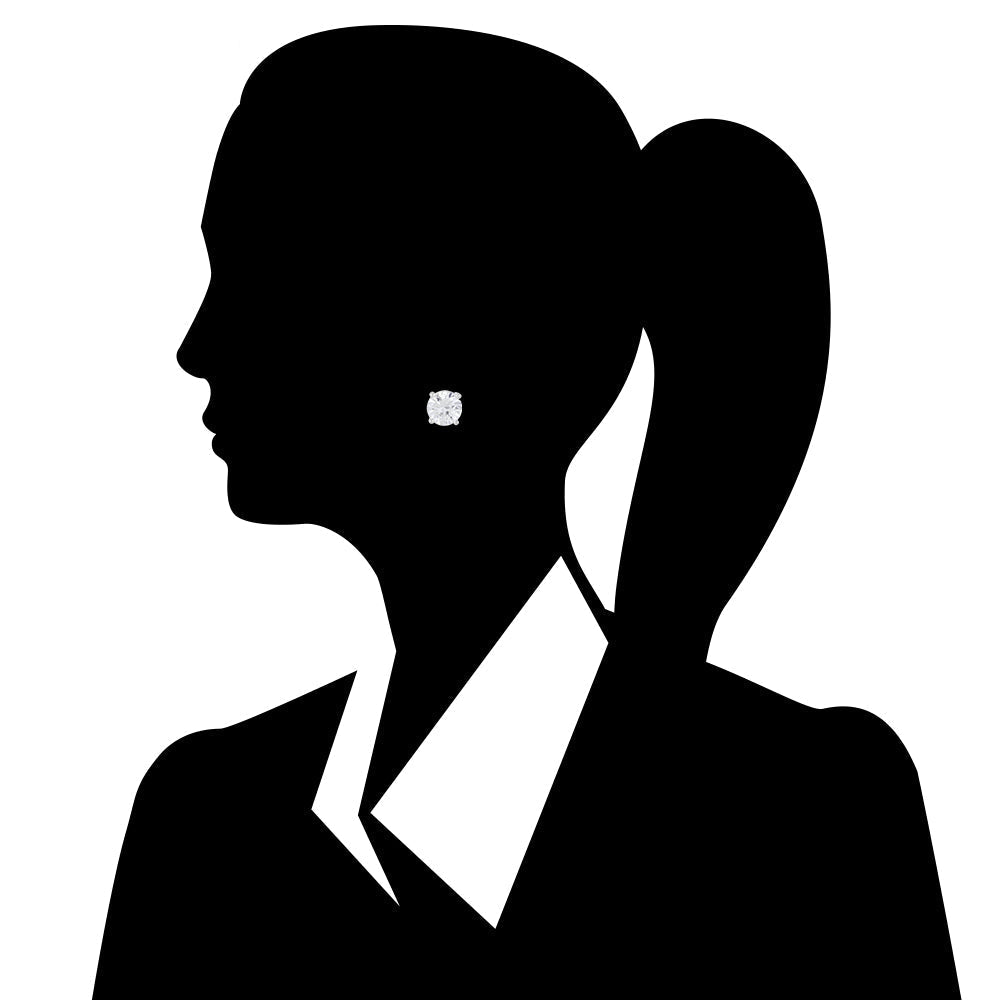 14k White Gold 1/4 Carat Solitaire Genuine White Diamond Stud Earrings (G-H, SI)