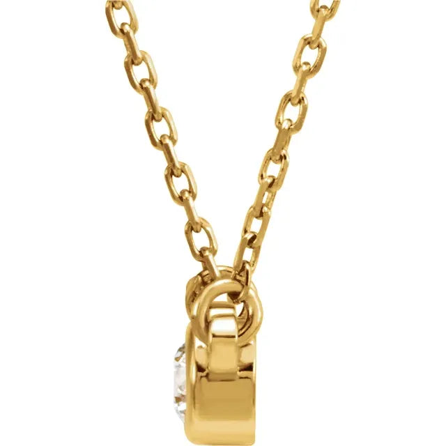 14K Yellow Gold Stuller Lab-Grown Moissanite Solitaire 18" Necklace