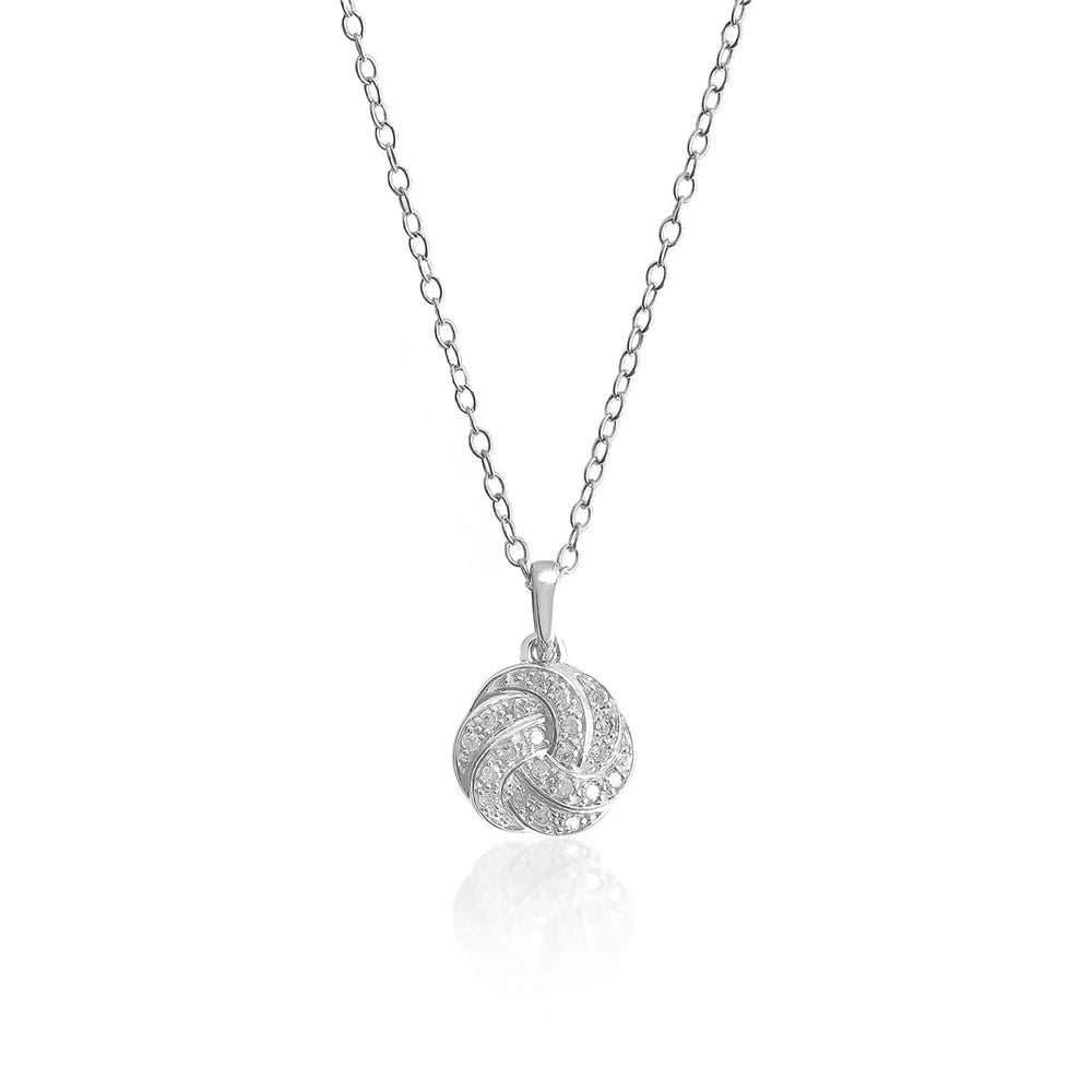 DiamondX 1/8 Carat Diamond Knot Necklace in Sterling Silver - 18"
