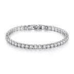DiamondX 18K White Gold 4 Carat Paris Crystals Round Tennis Bracelet Plated