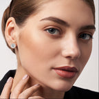 DiamondX 18K Rose Gold White Halo Round Stud Earrings 4Ct with DiamondX Crystals Plated