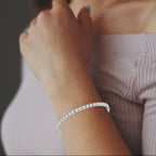 DiamondX 14K White Gold 4 Carat Created White Sapphire Tennis Bracelet Plated