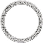 14K White Gold 1/4 CTW Natural Diamond Sculptural Eternity Band Size 7