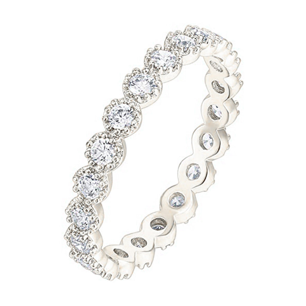 DiamondX 18K White or Yellow Gold Created Diamond Marquise Milgrain Eternity Band Size 6 -10 Plated