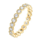 DiamondX 18K White or Yellow Gold Created Diamond Marquise Milgrain Eternity Band Size 6 -10 Plated