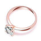 18K Rose Gold Moissanite Round 2ct Engagement Wedding Ring Plated