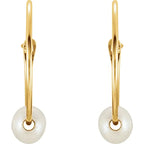 14K Yellow Gold Youth Freshwater Cultured Pearl Huggie Earrings