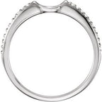 14K White Gold 5.5 mm span Accented Cathedral Peg Shank