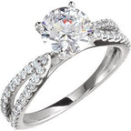 14K White Gold Accented Sculptural-Inspired Peg Shank