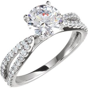 14K White Gold Accented Sculptural-Inspired Peg Shank