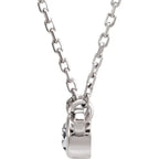 14K White Gold 1/6 CT Natural Diamond Solitaire 18" Necklace
