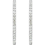 Sterling Silver Imitation White Cubic Zirconia Inside-Outside Hinged Hoop Earrings