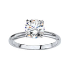 DiamondX 18K White Gold 2ct Created White Sapphire Round Engagement Wedding Ring Plated Sizes 5-10