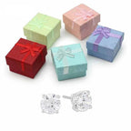 14k White Gold 1/2 Ct Solitaire Created White Diamond Stud Earrings (K-L, I2-I3) Plated by DiamondX