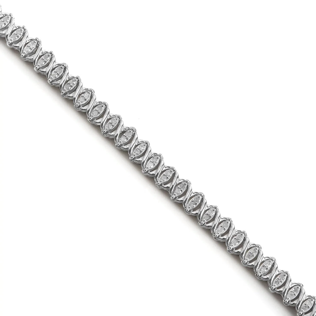 DiamondX 1 Carat Genuine Diamond X-Link Tennis Bracelet 7.50 inch in Sterling Silver