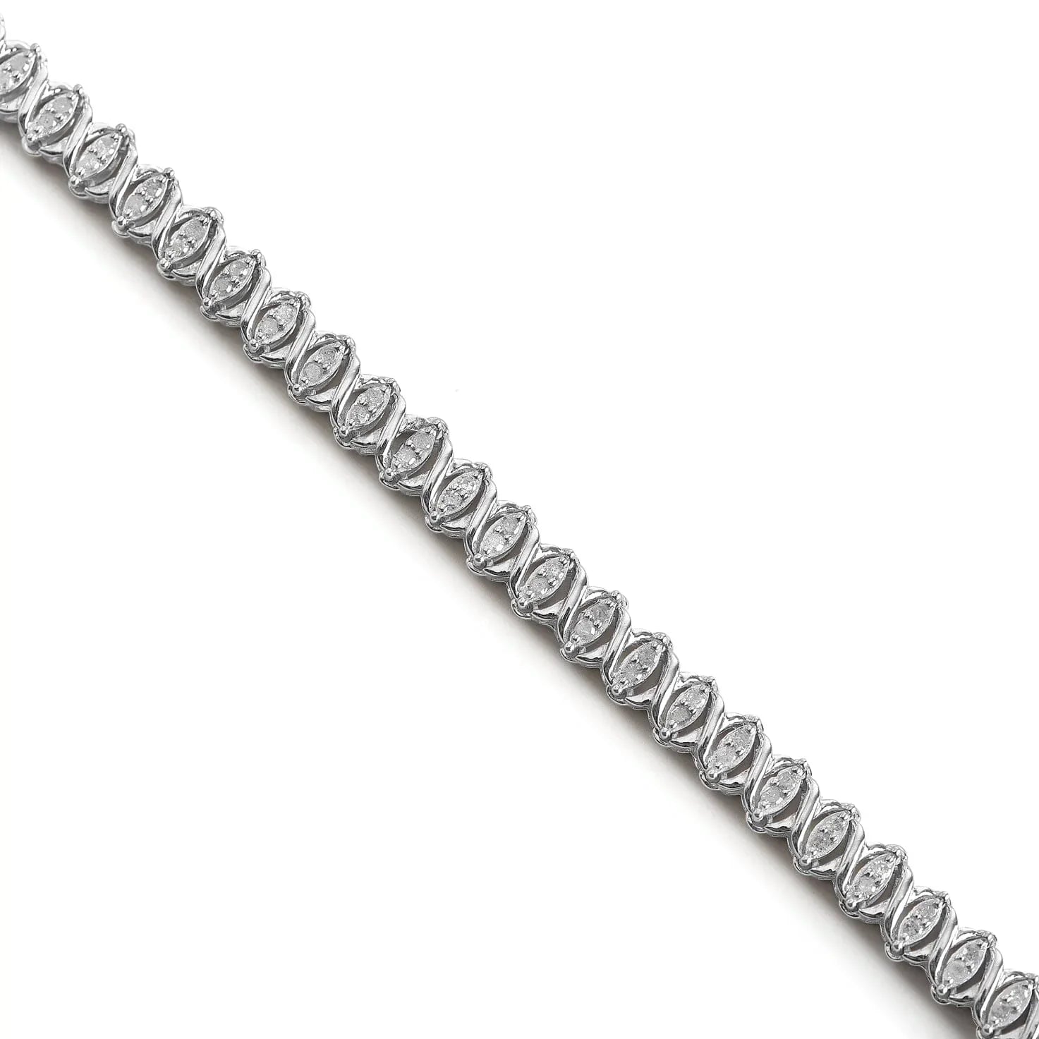 DiamondX 1 Carat Genuine Diamond X-Link Tennis Bracelet 7.50 inch in Sterling Silver
