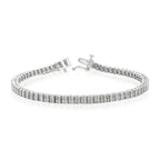 DiamondX 1 Carat Genuine Diamond Double Row Tennis Bracelet in Sterling Silver