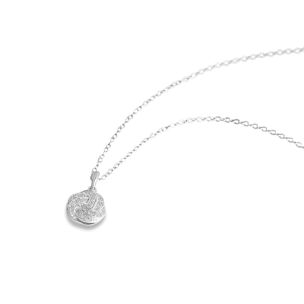 DiamondX 1/8 Carat Diamond Knot Necklace in Sterling Silver - 18"