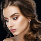 DiamondX 18K Rose Gold Created black 3Ct Emerald Cut Huggie Hoop Earrings Plated